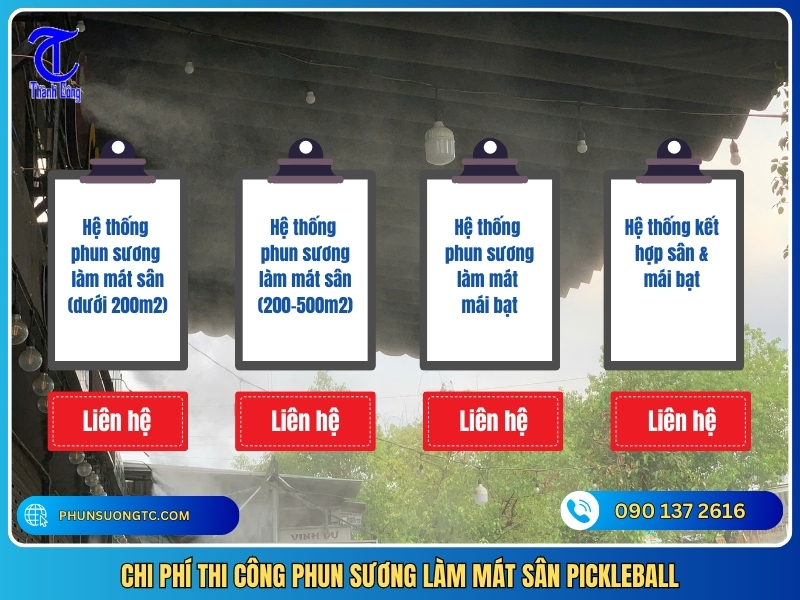 chi phi thi cong phun suong lam mat san pickleball