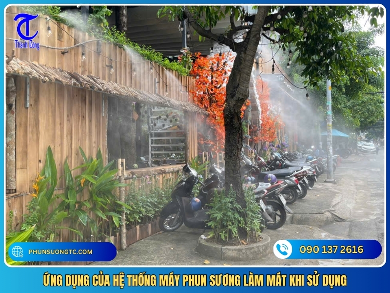 ung dung cua he thong may phun suong lam mat khi su dung