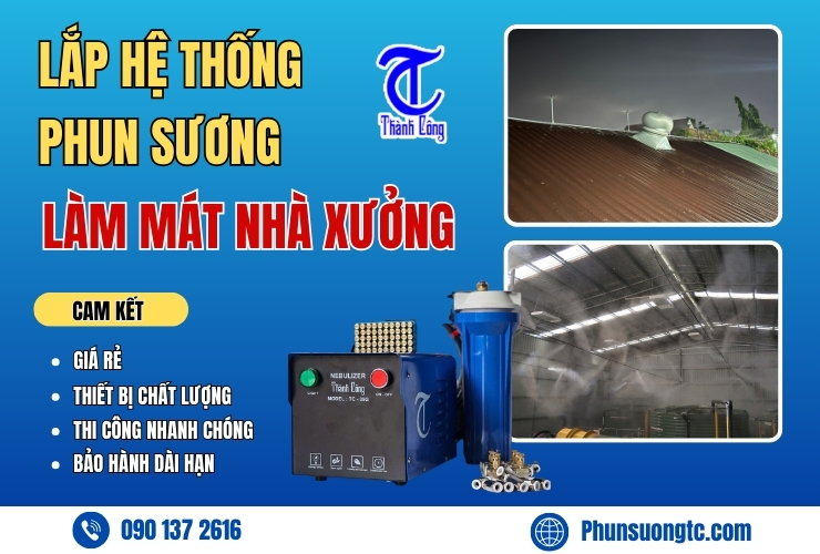 lap he thong phun suong lam mat nha xuong